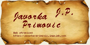 Javorka Primović vizit kartica